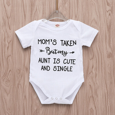 

Newborn Baby Boy Girl Solid Letter Print Romper Bodysuit Outfits Clothes Summer