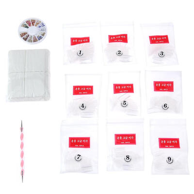 

4pcs French Style Artificial False Nails Nail Towel Nail Tools