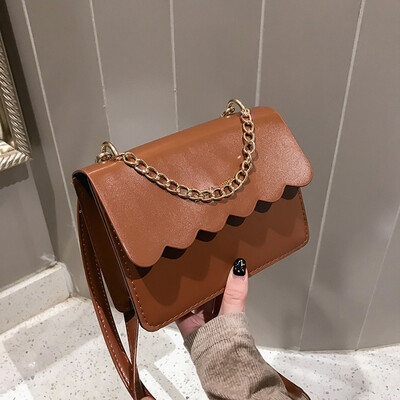 

Tailored Women Fashion Casual Solid Color Leather Shoulder Bag Messenger Bags Chain Totes