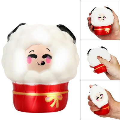 

YIWULA17cm Adorable Cup Sheep Squishy Slow Rising Squeeze Stress Reliever Charm Toy