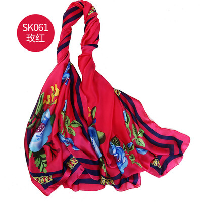 

New European&American fashion printed scarf chain large silk scarf sunscreen wild shawl beach travel beach towel female