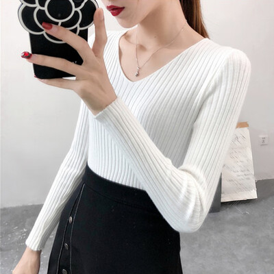 

Womens V Neck Sweater Twist Knot Long Sleeve Oversized Casual Pullover Jumper