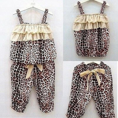 

New 2 Pieces Baby Girls Kids Children vest pants Clothes Suits Outfits Sets
