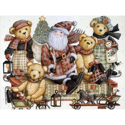 

kirin show Diamond Embroidery Santa Claus Full Drill Diamond Painting Christmas Teddy Bear Diamond Mosaic Home Decor