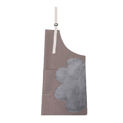 

Linen Stripe Sleeveless Kitchen Cooking Cleaning Apron Wipe Hand Cover Dustcover