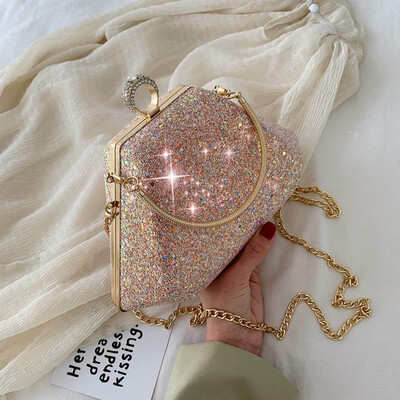 

Tailored Fashion Women Sequins Diamonds Crossbody Bag Chain Handle Bag Shoulder Bag