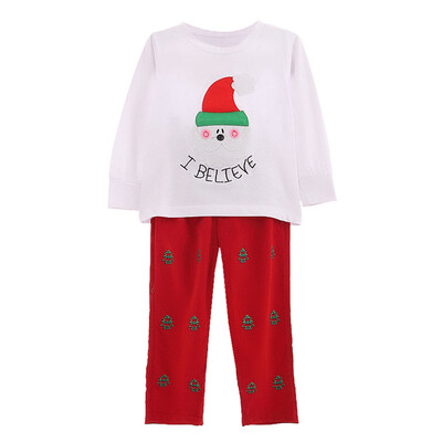 

Toddler Kids Child Christmas Santa Claus Print Tops Pants Clothes Set