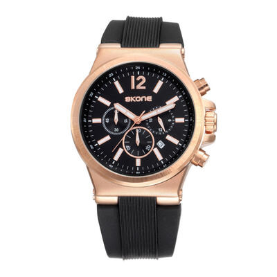 

Multi Function Date Quartz Wristwatch Waterproof Watches With Silicone Band For Men