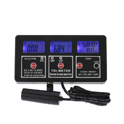 

New Professional 7 in 1 Multi-parameter Water Testing Meter Digital LCD Multi-function Water Quality Monitor ORP pH RH EC