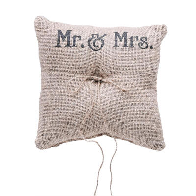 

Ring Pillow Linen Lace Letters Ring Box Wedding Ceremony Decor Supplies