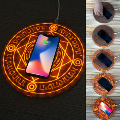 

Glowing Magic Array Qi Wireless Fast Charger 5W 10W for IPhone  Max XR 8 8 Plus Visible Fast Wireless Charging Pad