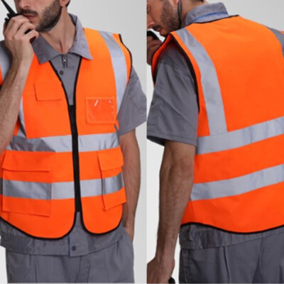 

Hi-Vis Visibility Security Work Vest Two Tone Reflective Jacket Safety Coat