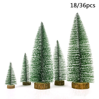 

1836pcs Miniature Pine Trees Sisal Trees with Wood Base Christmas Tree Set