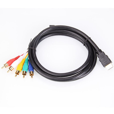 

Two 5Ft HDMI Male to 5 RCA RGB Audio Video AV Component Cable