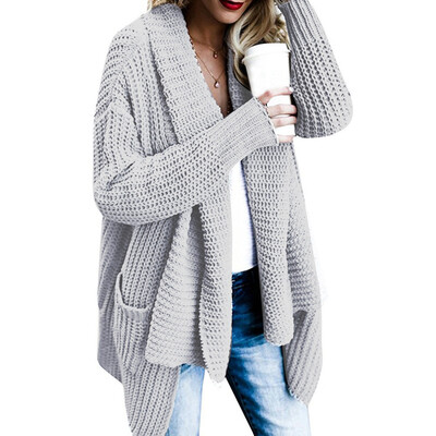 

〖Follure〗Womens Loose Fit Long Sleeve Knitted Cardigan Sweaters Outerwear With Pocket