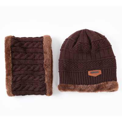 

Autumn&winter knitted warm neck set bike two-piece set outdoor plus fluffy wire hat neck all men&women