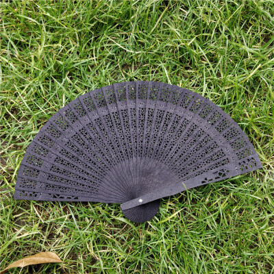 

〖Follure〗Wedding Hand Fragrant Party Carved Bamboo Folding Fan Chinese Style Wooden