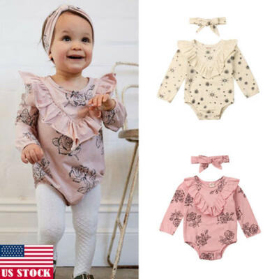 

US Sweet Toddler Baby Kids Girl Casual Romper Jumpsuit Bodysuits Clothes Outfits