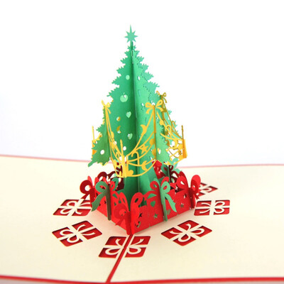 

3D Popup Christmas Tree Greeting Card With Envelope Christmas Cards Unique Holiday Postcards Invitations for New Year Festival
