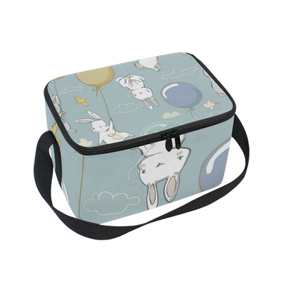 

ALAZA Insulated Lunch Box Cute Little Hares Lunch Bag for Men Women Portable Tote Bag Cooler Bag