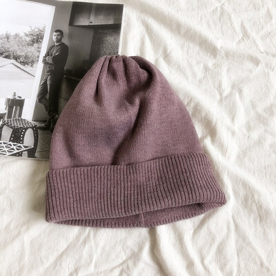 

Solid color warm wool hat female Korean autumn&winter retro hundred-eared soft knitted hat tide plus thick Japanese hat
