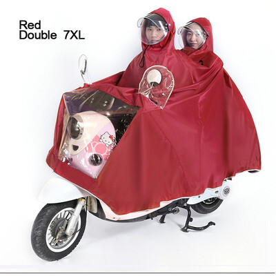 

Motorcycle Double Hooded Raincoat Bicycle Rain Capes Bike Rainsuit Portable Travel Camping Ponchos PVC Glue Raincoat