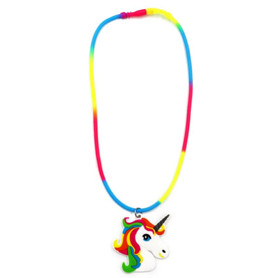 

Cartoon Cute PVC Unicorn Rainbow Silicone Necklace Childrens Jewelry Party Supplies 14 Styles