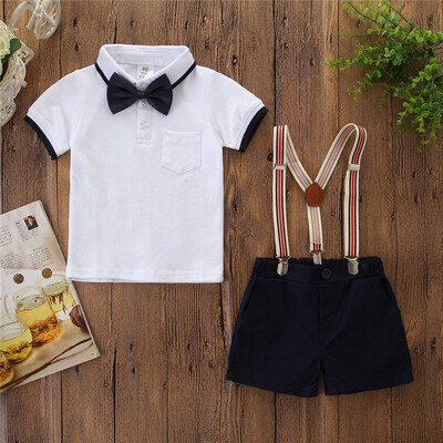 

Newborn Baby clothes kids boys wedding party suit toppants tuxedo outfit set