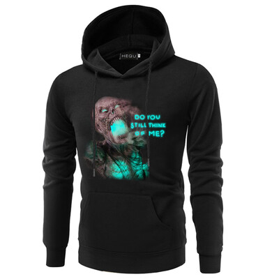 

2019 New Fashion Men Cool Skull Print Hoodie Long Sleeve Loose Sweatshirt Pullover Tops Halloween Cosplay Hequ