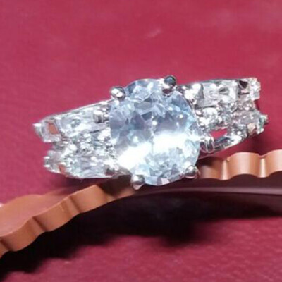 

1 Pcs Luxury GoldSilvet Big Crystal Princess Square Ring For Women Wedding Engagement Party Rings Shinning Jewelry Gift