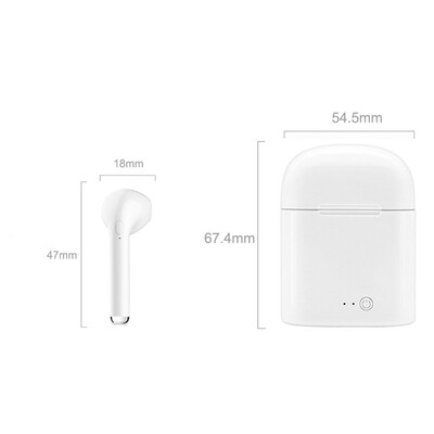 

i7s TWS Earbuds True Wireless Bluetooth Headphones In-ear Music Earphone Hands-free with Mic Charging Box Silicone Earphone Case