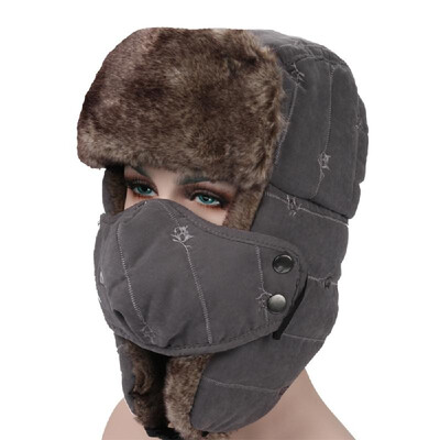 

Winter Trooper Hat Windproof Hiking Hunting Climbing Skating Trapper Hat Women Men Water Repellent Warm Hat with Mask Ear Flaps