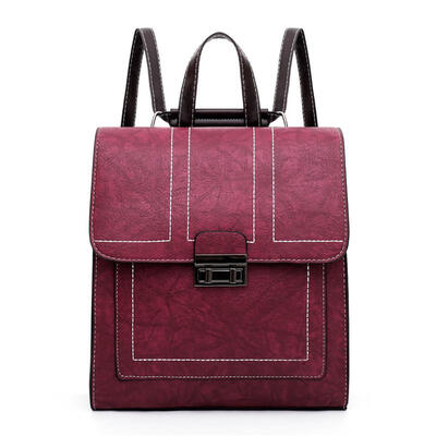 

British Travel Backpacks Women School Bags Knapsack Preppy Leather Rucksack