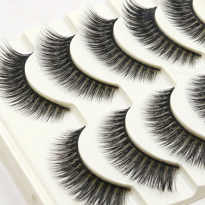 

〖Follure〗5 Pairs Thick Long Cross Party False Eyelashes Black Band Fake Eye Lashes