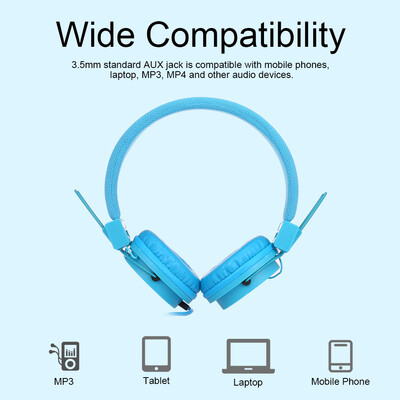 

EP05 Wired On-ear Headphone with Mic 35mm AUX In-line Foldable & Portable High-fidelity DJ Kids Headset Suitable for Laptop Smart