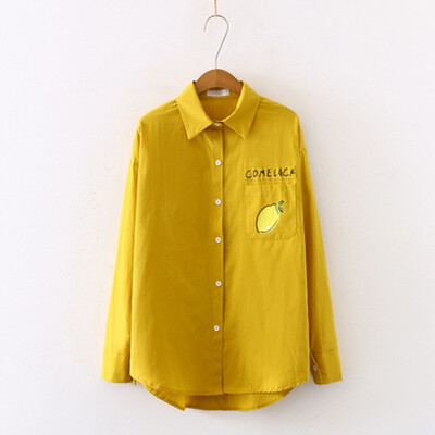 

Autumn Women Print Pocket Jacket Fashion Single-Breasted Loose Outerwear Turn-down Collar Long-Sleeved Casual Coat