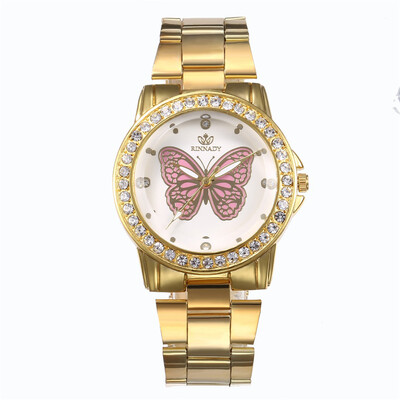 

Womens fashion luxury rhinestone diamond butterfly steel strip