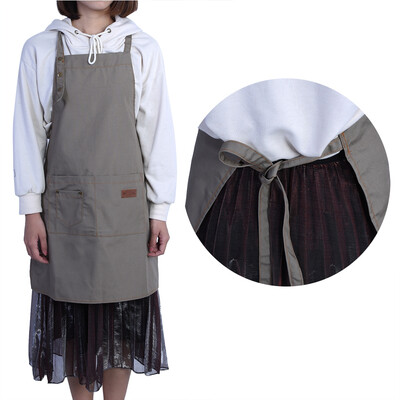

Greensen Adjustable Buckles Style Canvas Apron Kitchen Cooking Coffee Shop Waitress Work Uniform Garden Apron Canvas Apron