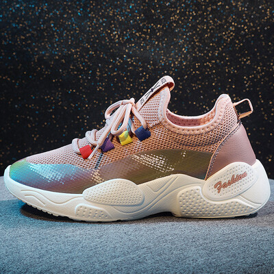 

Sports shoes women 2019 summer new Joker white shoes summer Torre breathable mesh shoes student running shoes tide shoes