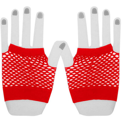 

New Short Fancy Dress Halloween Party Goth Neon Fish Net Fingerless Gloves