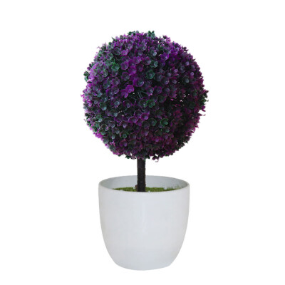 

Artificial Potted Ornament Topiary Ball Shape Bonsai Fake Plant Home Decoration