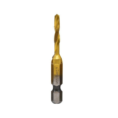 

Hex Shank Metric Thread -3M-4M5M6M-8M-10 Titanium-Coated HSS Drill&Tap Bits HSS4241 Hardness is Suitable for WoodPlasti