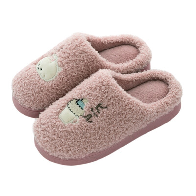 

Kids Cotton Indoor Slippers Baby Winter Boys Girls Home Non-Slip Cartoon Pattern Cute Plush Warm Shoes