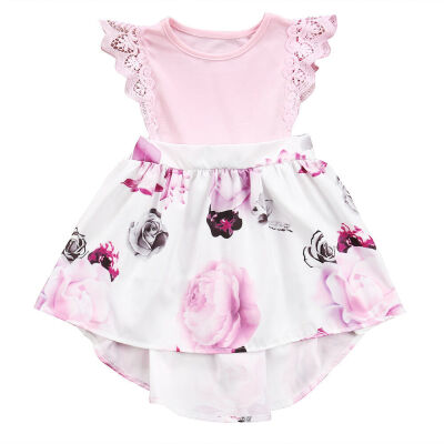 

Floral Lace Toddler Kids Girl Newborn Baby Sisters Dress RomperSundress Clothes