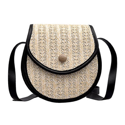

Small Straw Woven Shoulder Messenger Handbags Women Leather Crossbody Bags