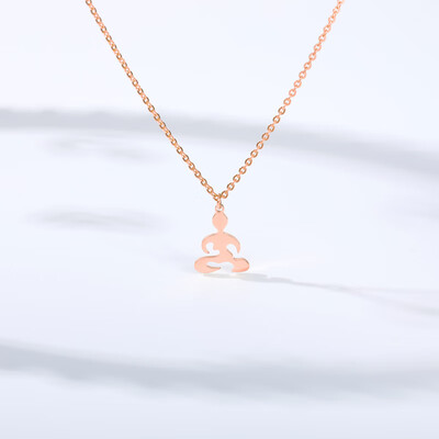 

Boho OHM OM AUM Buddha Lotus Yoga Gold Chain Necklace Pendant Girls Gift Sacred Choker KARMA Pendant Necklaces India Bijoux
