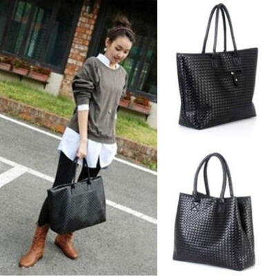 

Black Retro Women Office Lady Quilted Shoulder Tote Bag Handbag Fashion VVF