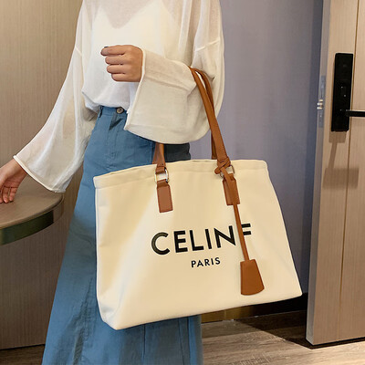 

Net red ins female bag 2019 new fashion canvas bag big bag wild foreign gas handbag large capacity shoulder bag