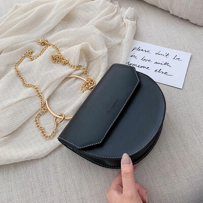 

Tailored Womens Handbag Semi-circle Shoulder Bag Messenger Bag Solid Color Fashion