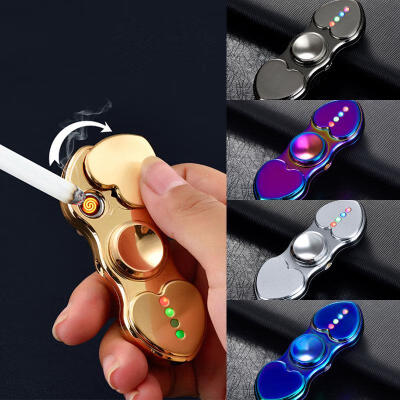 

LED Fidget Hand Spinner Focus Electric Lighter USB Charge EDC Flash